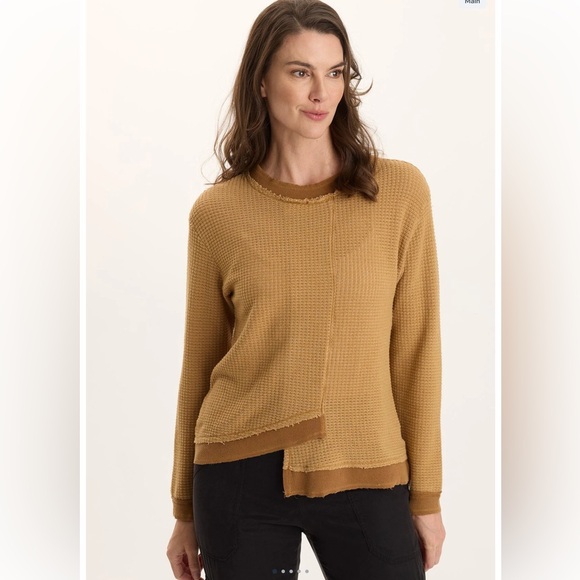 XCVI ALVIS THERMAL ASYMMETRICAL LONG-SLEEVE TOPIn Goldenrod Pigment